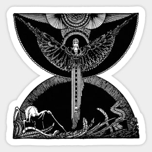 Eccentric angel in art nouveau Sticker